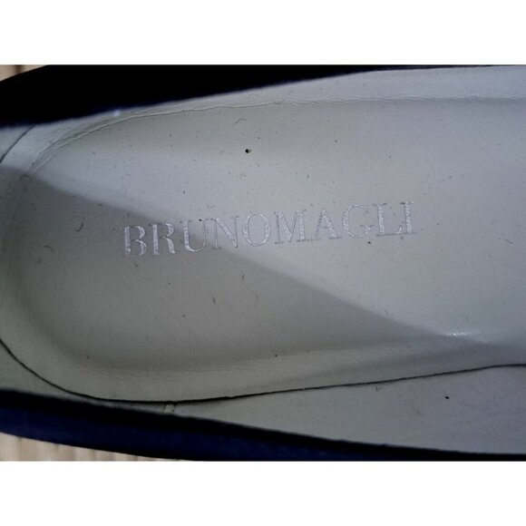 Bruno Magli Women's 9.5 Black Wedge Peep Toe Pumps 2" Heels - Picture 8 of 10